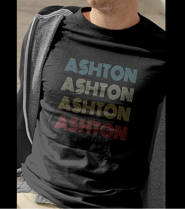 Ashton Multicolor Repeating Name Pride T-Shirt