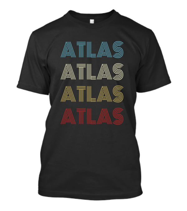 Atlas First Given Name Vintage Pride Repeated T-Shirt