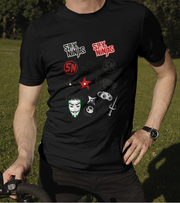 Spy Ninjas SN Top Secret Kick Bump Project Zorgo Mask Ninja Weapons Temporary Tattoo T-Shirt
