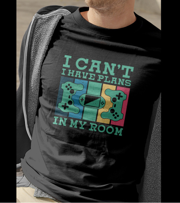 I Can’t I Have Plans In My Room Retro Gaming Controllers T-Shirt