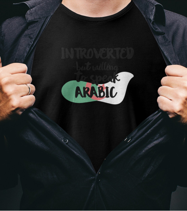 Introverted But Willing To Speak Arabic Flag Colors T-Shirt
