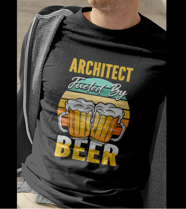 Architect Fueled By Beer Funny Beer Lover Architect Retro Mugs T-Shirt