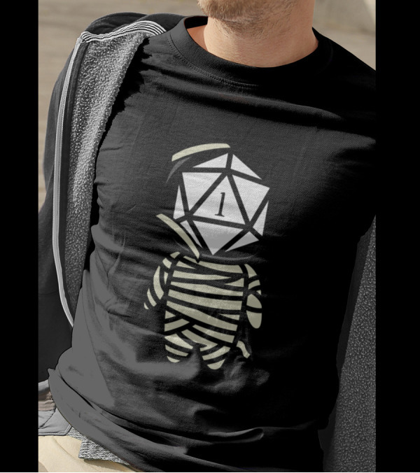 Funny Critical Fail D20 Dice Mummy Roll One T-Shirt