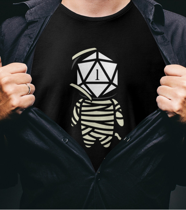 Funny Critical Fail D20 Dice Mummy Roll One T-Shirt