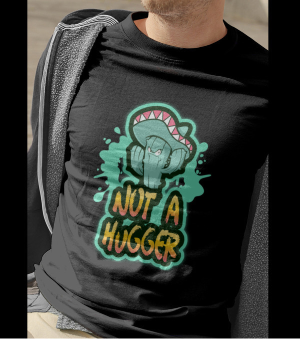 Not A Hugger Angry Cactus With Sombrero T-Shirt