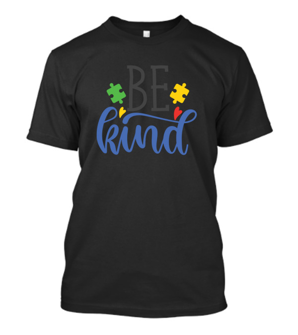 Be Kind With Colorful Puzzle Pieces And Hearts T-Shirt