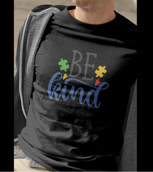 Be Kind With Colorful Puzzle Pieces And Hearts T-Shirt