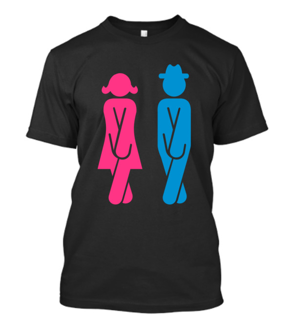 Restroom Figures In Need Vts2 Pink Woman Blue Man T-Shirt