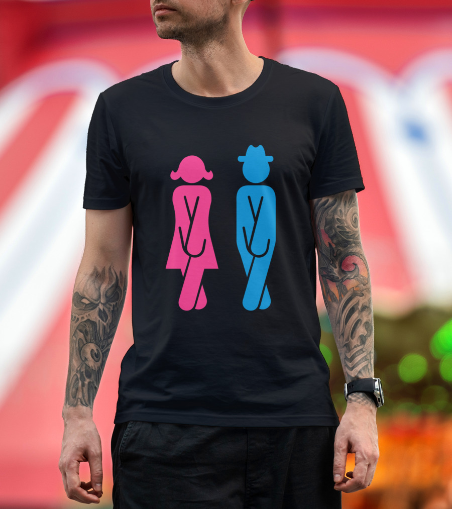 Restroom Figures In Need Vts2 Pink Woman Blue Man T-Shirt