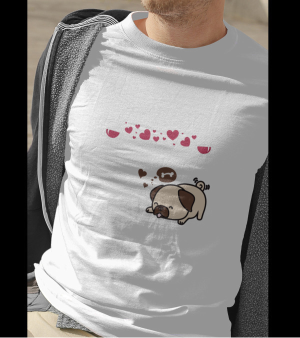 All I Need Is Wine And My Dog With Wine Glasses Hearts And Cute Sleeping Puppy T-Shirt