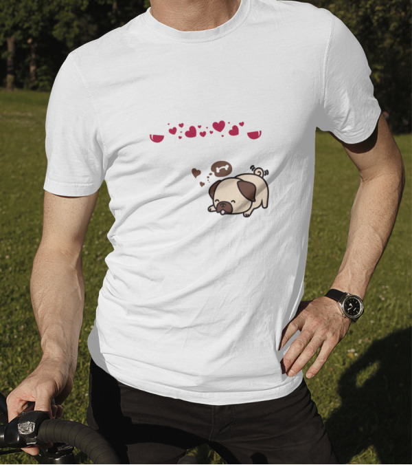 All I Need Is Wine And My Dog With Wine Glasses Hearts And Cute Sleeping Puppy T-Shirt