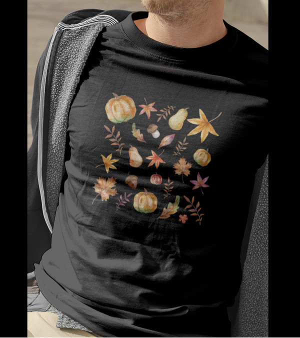 Fall Leaves Pumpkins And Gourds T-Shirt