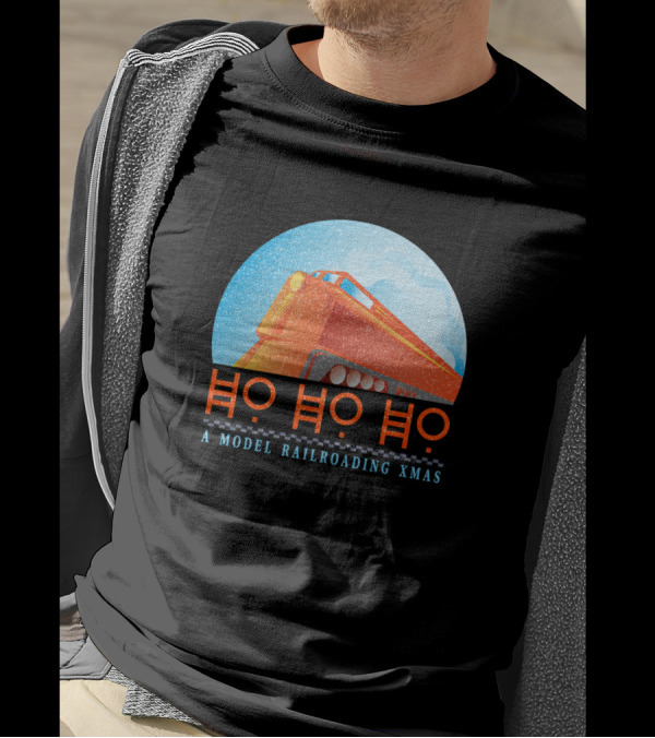 Ho Ho Ho Scale Model Railroading Xmas Snowy Train T-Shirt