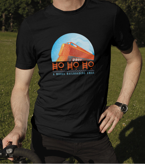 Ho Ho Ho Scale Model Railroading Xmas Snowy Train T-Shirt