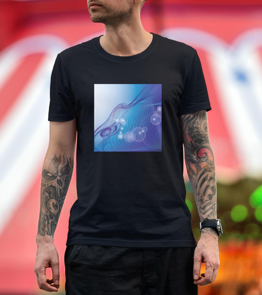 Decorative Mask Flowing Waves and Bubbles T-Shirt