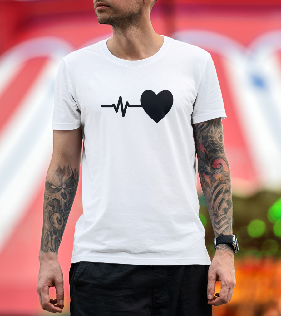 Heartbeat ECG Pulse with Heart T-Shirt