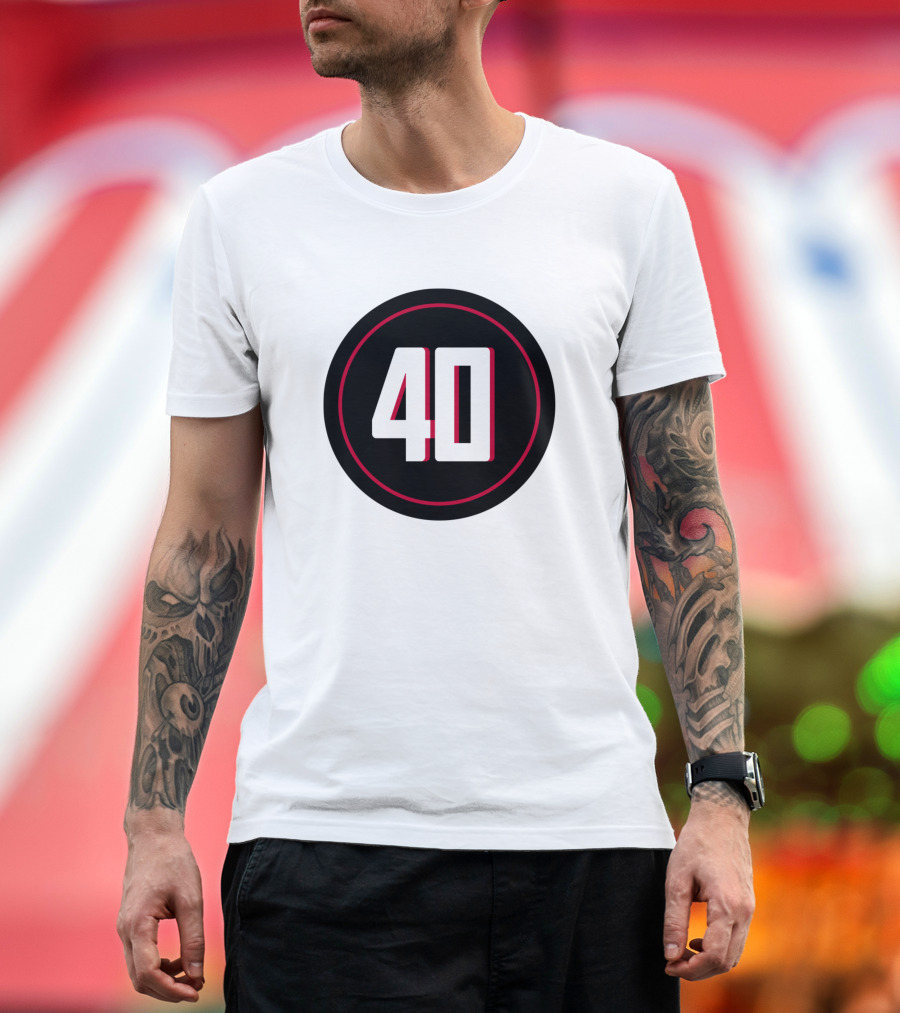 Atlanta Falcons Keith Smith 40 Jersey Number Highlight T-Shirt