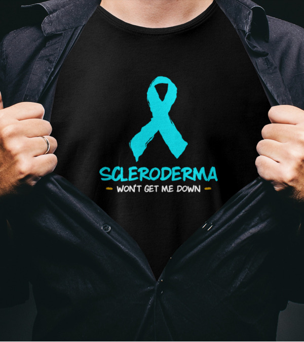 Scleroderma Won't Get Me Down Awareness Ribbon Survivor Warrior T-Shirt