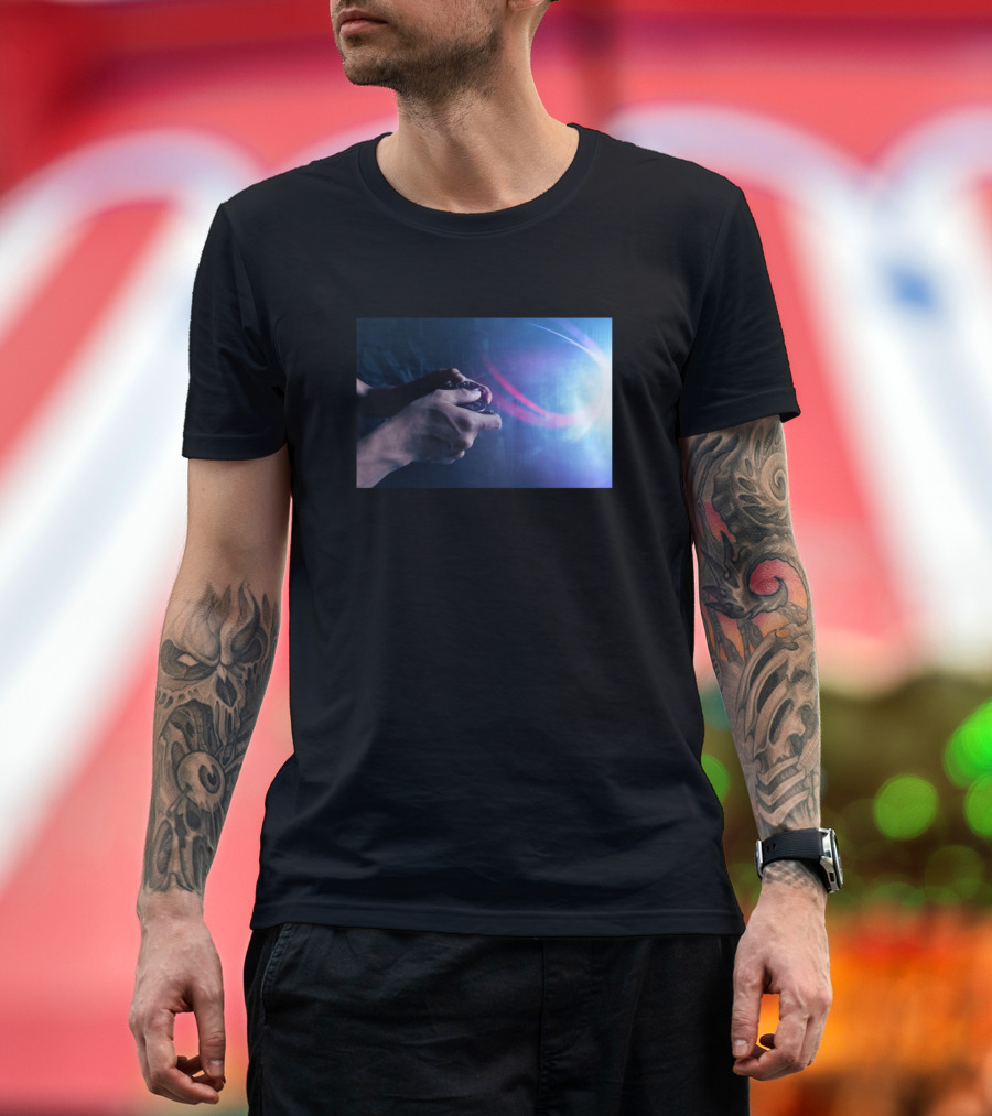 Spooky Crow Dark Gamer Light Controller Hands T-Shirt