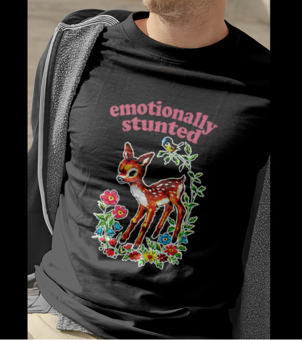 Emotionally Stunted With Bambi And Flowers T-Shirt