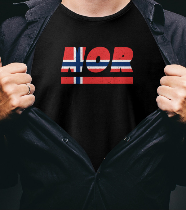 Nor Norway Norwegian Scandinavia Nordic Symbol ISO Code 3166 T-Shirt