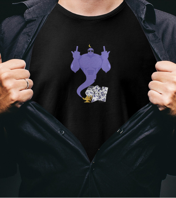 The Dice Giveth And The Dice Taketh Away Genie With Rolling Dice T-Shirt