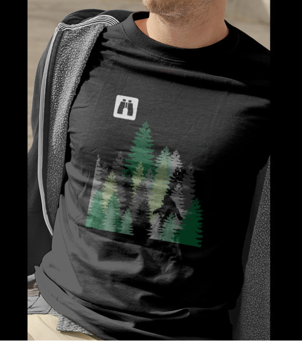I'd Rather Be Squatchin Bigfoot In Forest With Binoculars T-Shirt