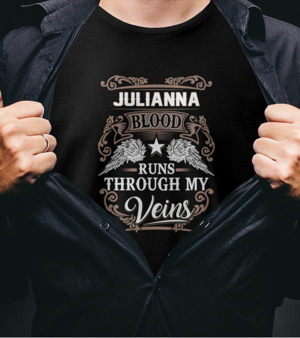 Julianna Blood Runs Through My Veins Wings And Star T-Shirt