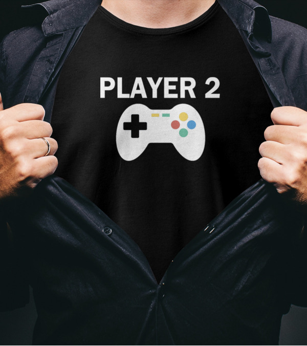 Player 2 Controller Gaming Retro T-Shirt