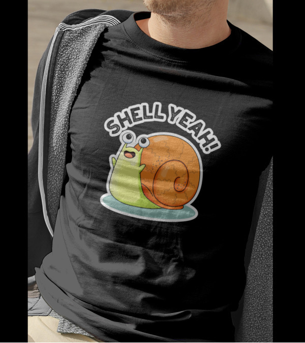 SHELL YEAH Cute Snail Pun Orange Shell T-Shirt