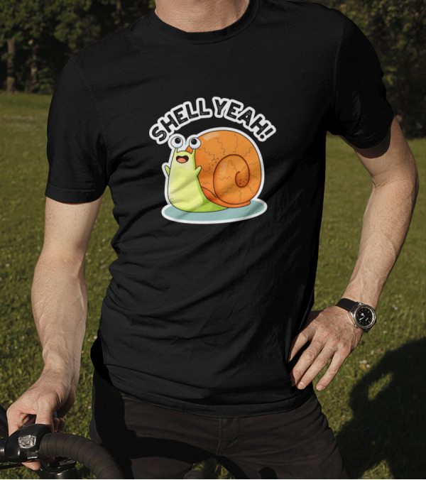SHELL YEAH Cute Snail Pun Orange Shell T-Shirt