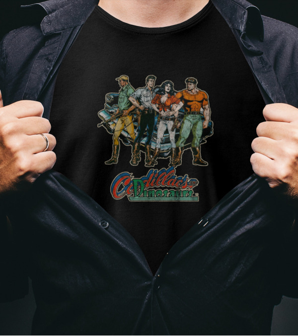 Cadillacs And Dinosaurs Comic Characters Retro Adventure T-Shirt