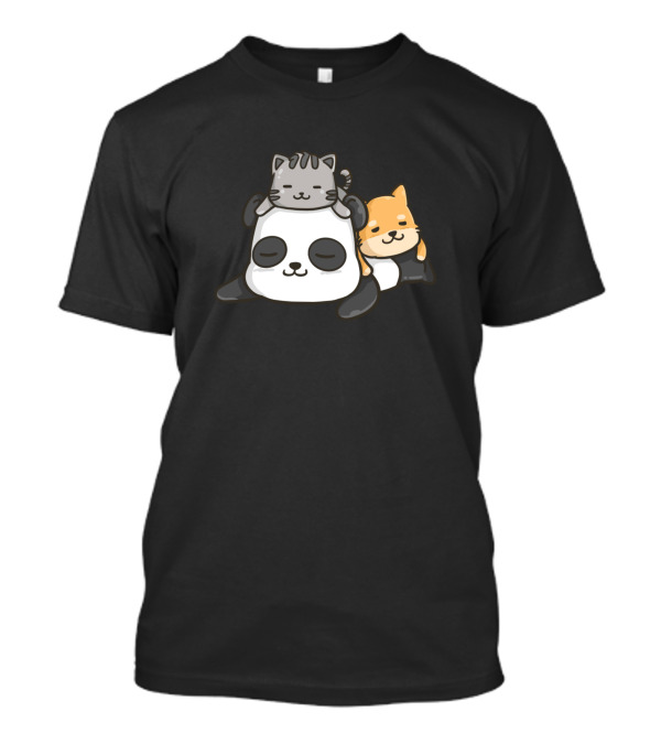 Cute Lazy Panda Kitty Shiba Nap T-Shirt