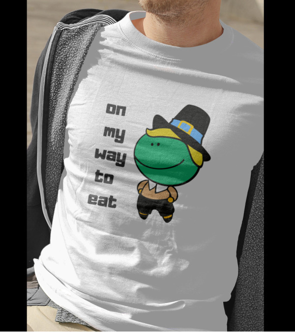 On My Way To Eat Thanksgiving Pilgrim Mashup T-Shirt