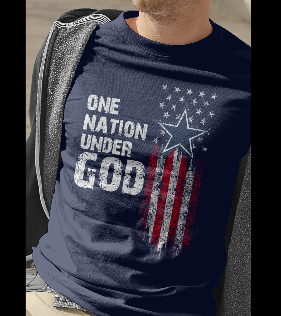 One Nation Under God Dallas Cowboys Star And Stripes T-Shirt