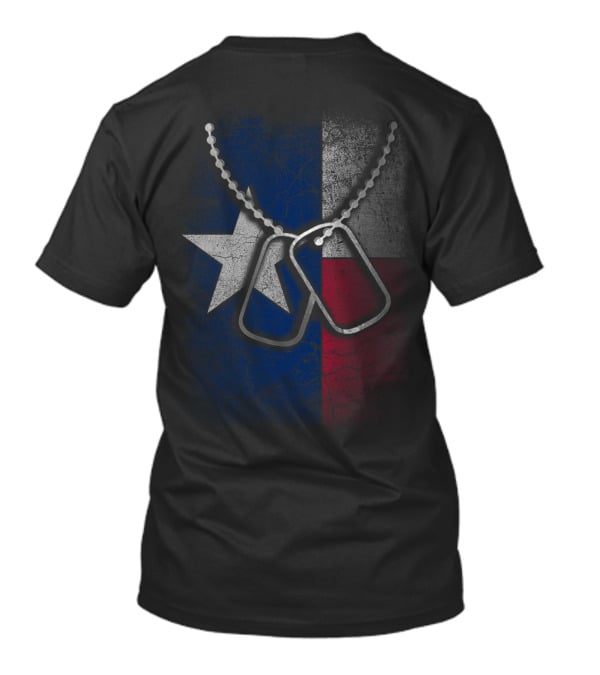 Veteran Texas Flag With Dog Tags T-Shirt