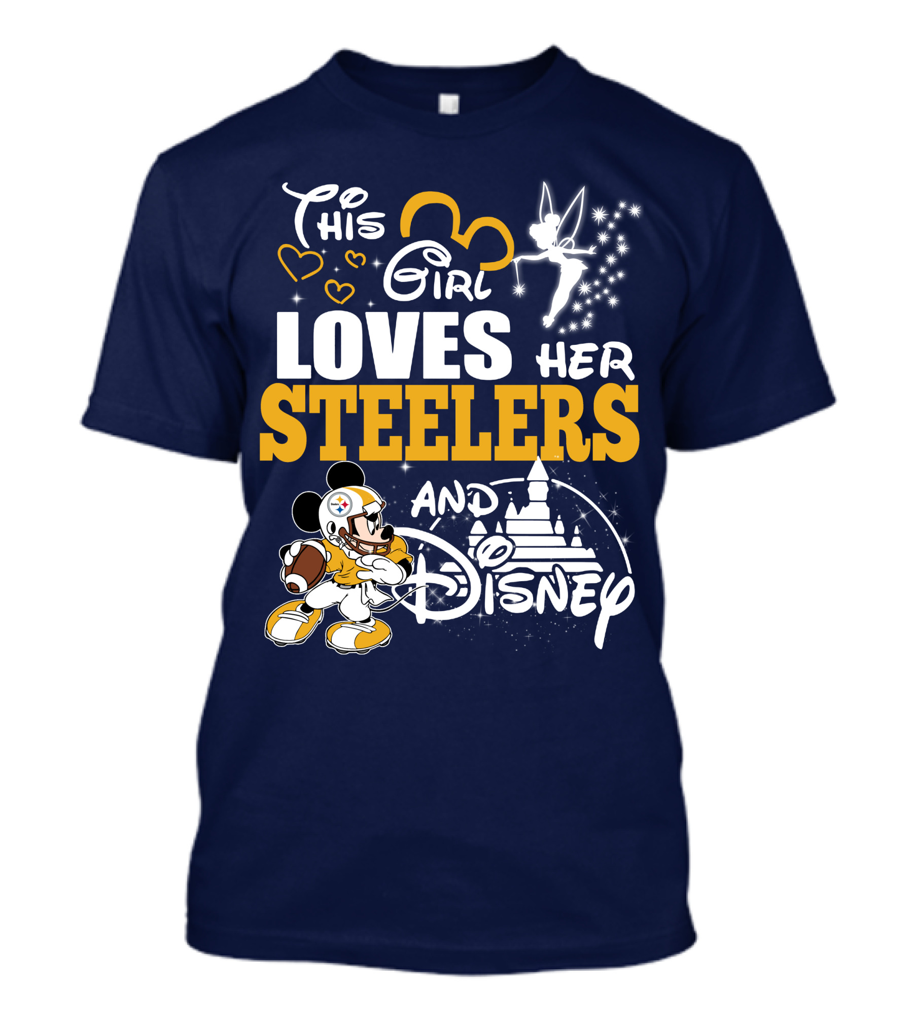 This Girl Loves Her Pittsburgh Steelers And Disney T-Shirt