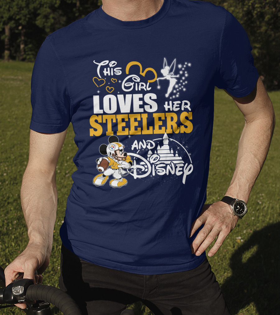 This Girl Loves Her Pittsburgh Steelers And Disney T-Shirt