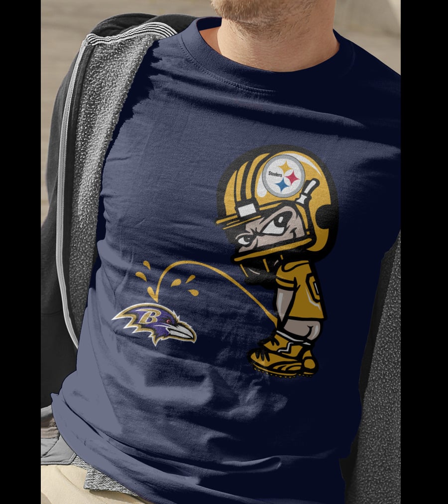 Steelers Vs. Ravens Rivalry Cartoon Helmet T-Shirt