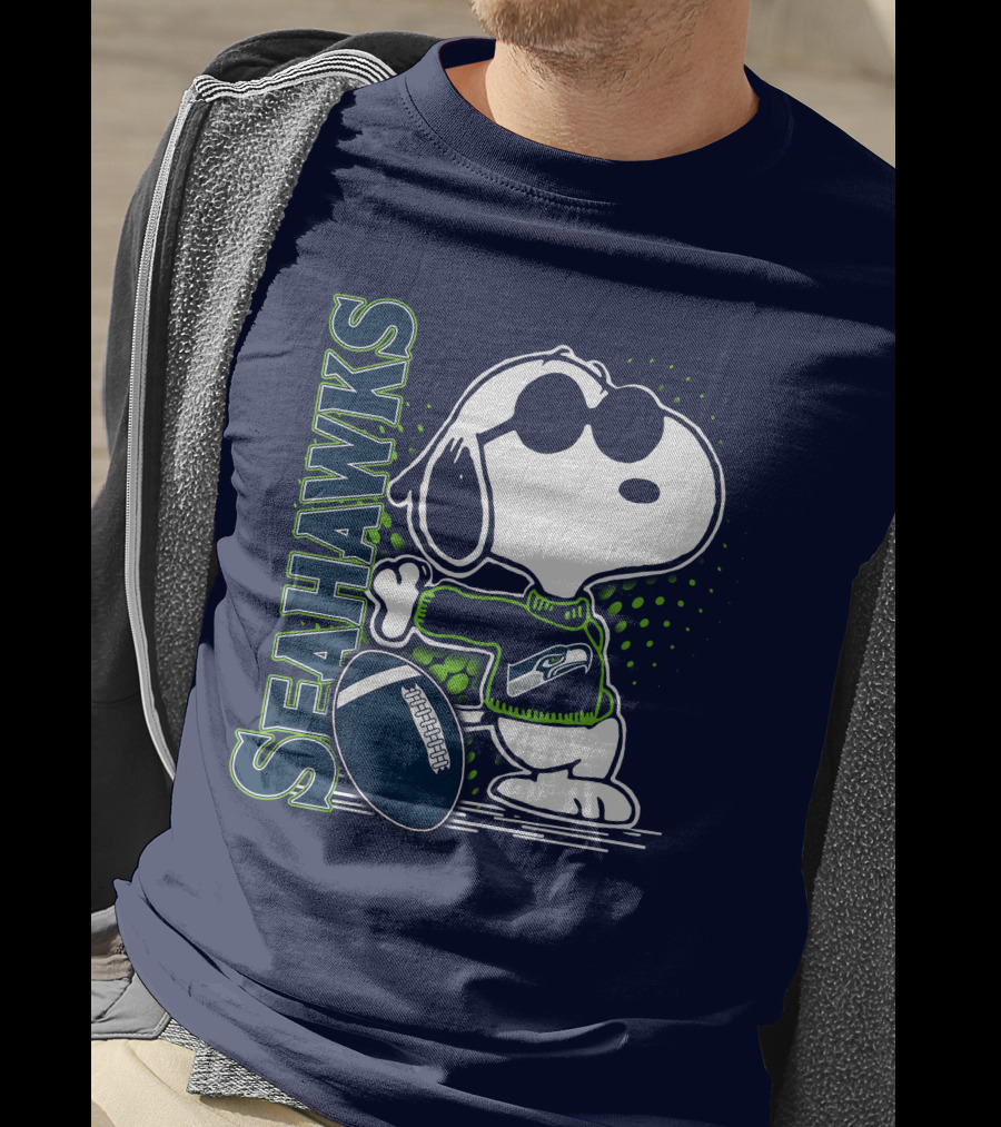 Seattle Seahawks Snoopy Football T-Shirt