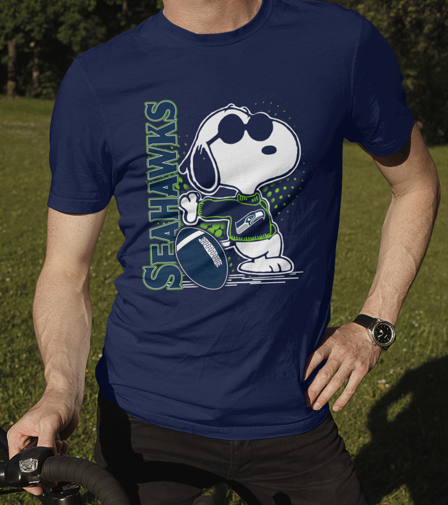 Seattle Seahawks Snoopy Football T-Shirt