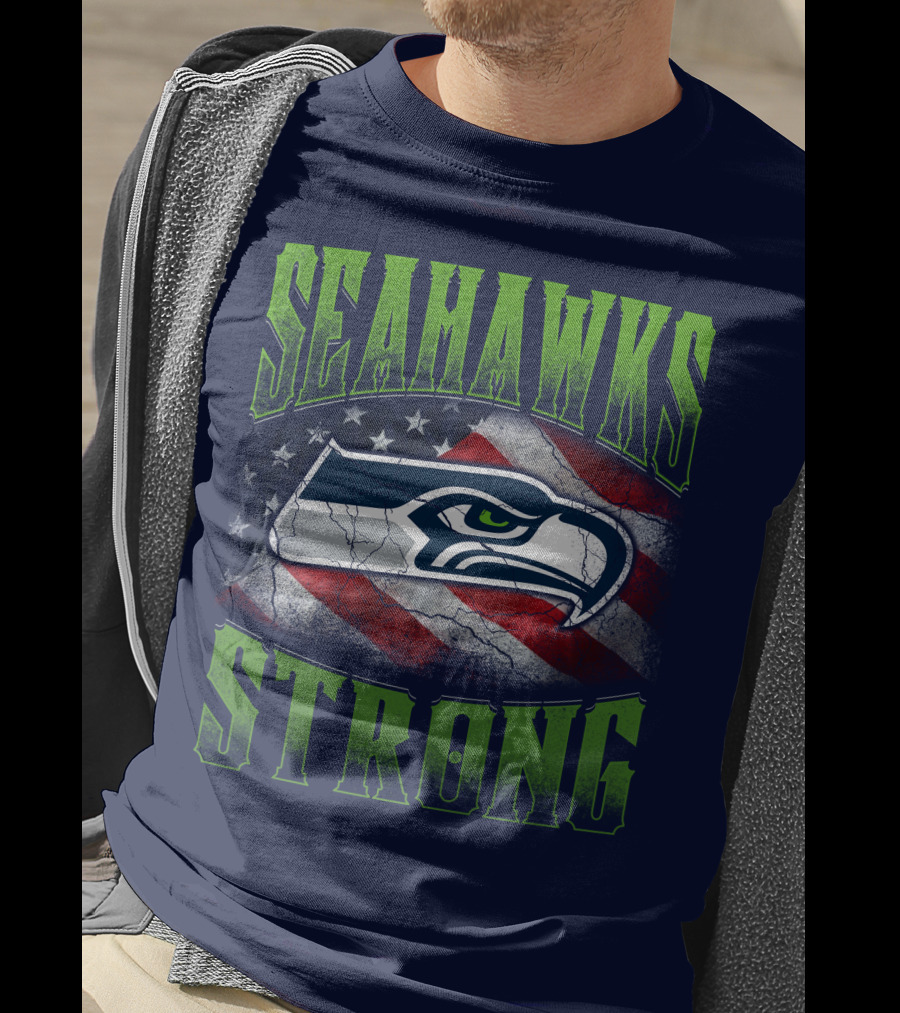 Seattle Seahawks Strong American Flag T-Shirt