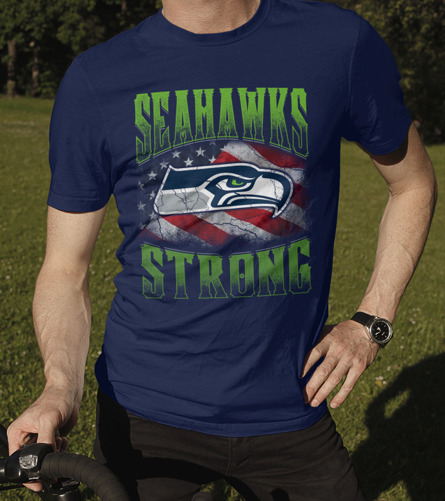 Seattle Seahawks Strong American Flag T-Shirt