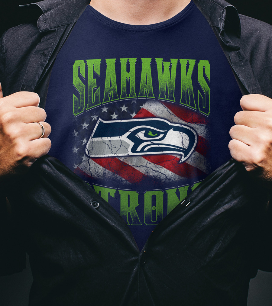 Seattle Seahawks Strong American Flag T-Shirt