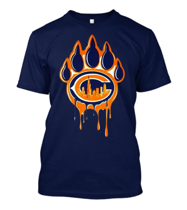 Chicago Bears Dripping Skyline Paw T-Shirt