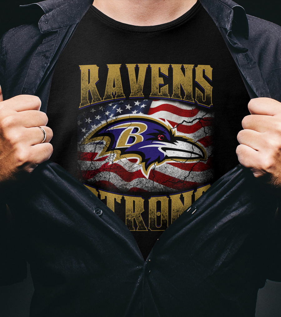 Ravens Strong Baltimore Ravens American Flag T-Shirt