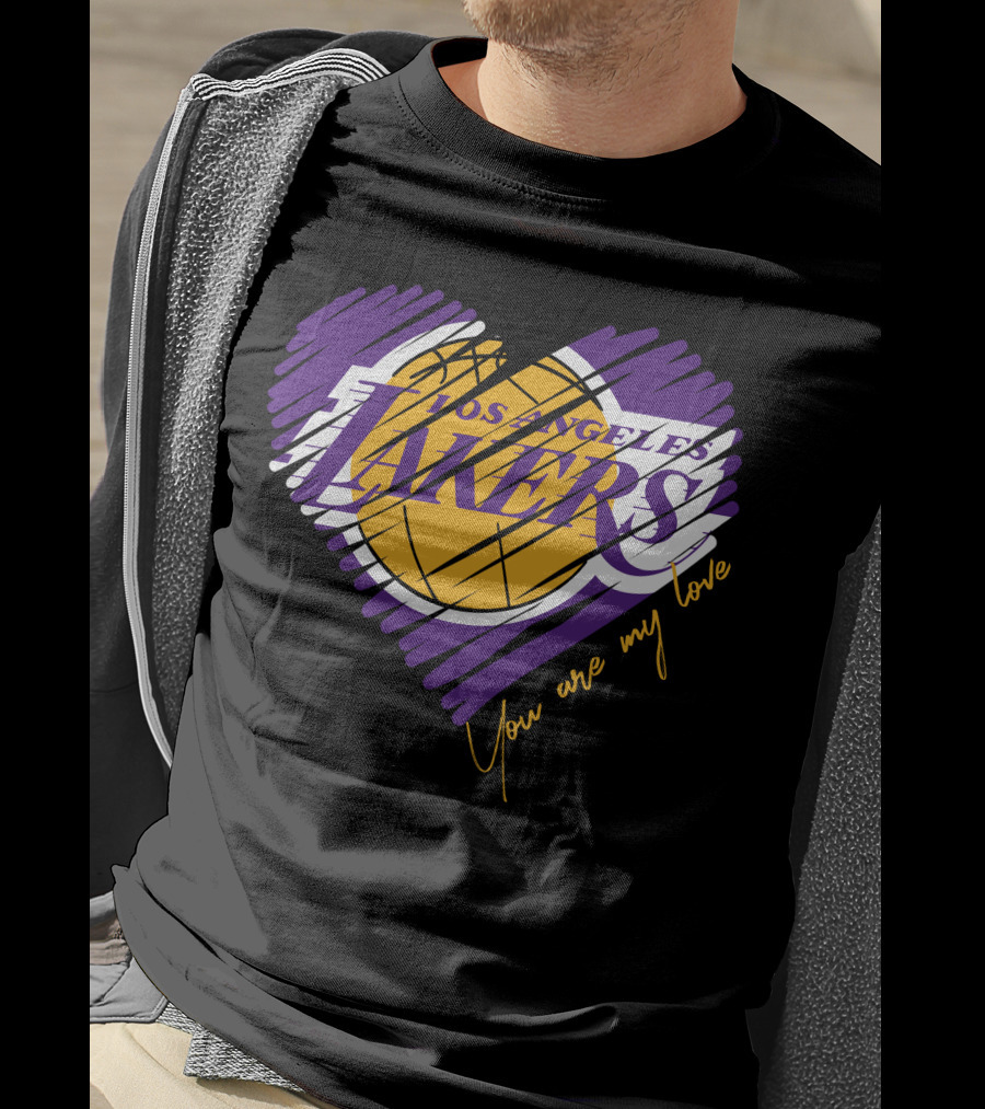 Los Angeles Lakers You Are My Love Heart Basketball T-Shirt