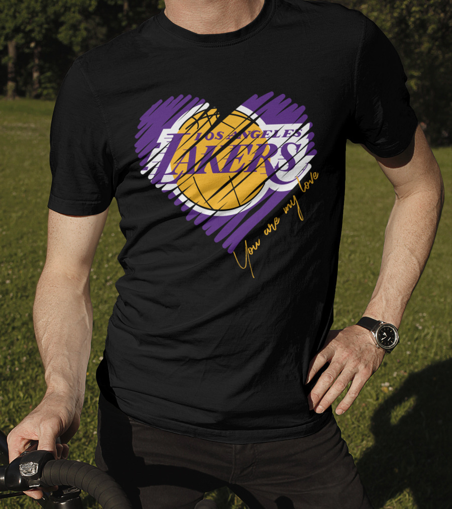Los Angeles Lakers You Are My Love Heart Basketball T-Shirt
