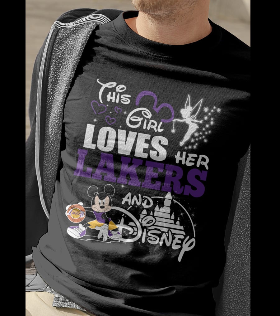 This Girl Loves Her Los Angeles Lakers And Disney Mickey Mouse T-Shirt