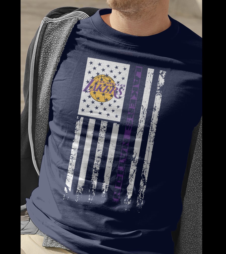 Los Angeles Lakers Nation Flag Stars Stripes T-Shirt